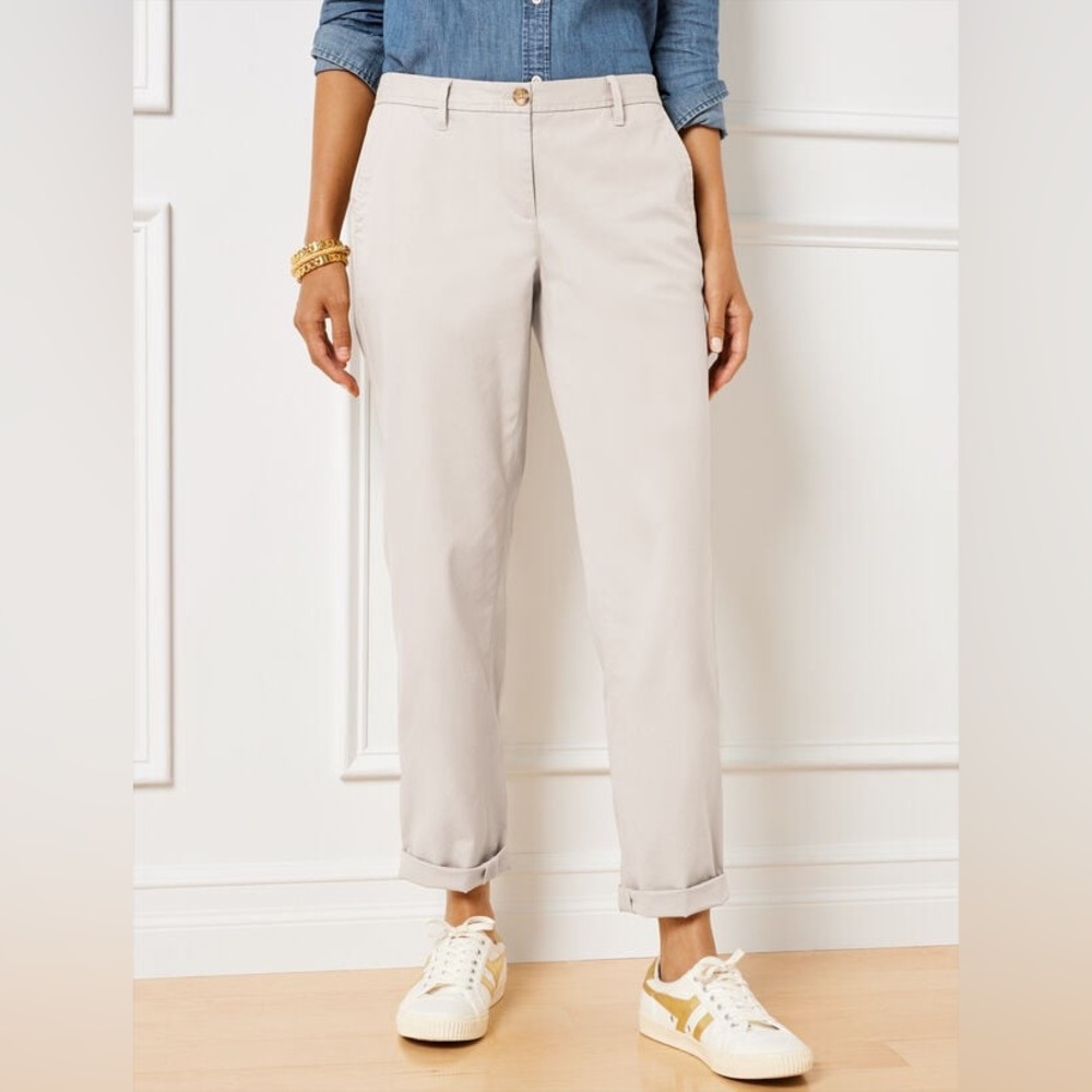 Talbots Light Beige Straight-Leg Chino Trousers